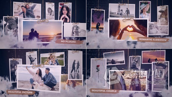 现代精美照片相册温柔回忆幻灯片AE模版 Memories Slideshow  灵感中国网 www.lingganchina.com