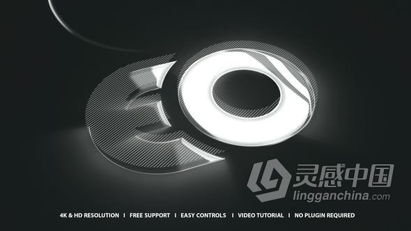 闪亮发光标志开场白现代企业品牌LOGO动画AE模版 Logo Opener  灵感中国网 www.lingganchina.com