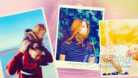 柔和风格视差相册优雅视频节目媒体开场幻灯片AE模版 Memories Photo Frames Slideshow  灵感中国网 www.lingganchina.com