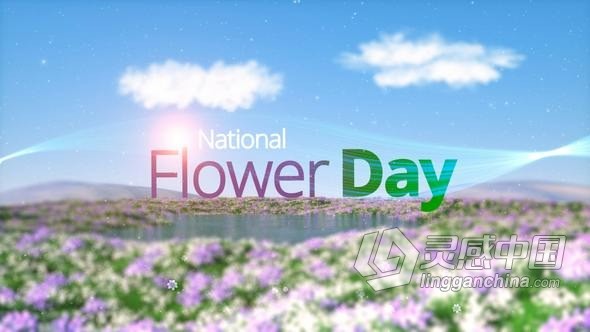 穿越自然花海片头梦幻冥想美容水疗主题标志动画AE模版 Flower Day Opener  灵感中国社区 www.lingganchina.com