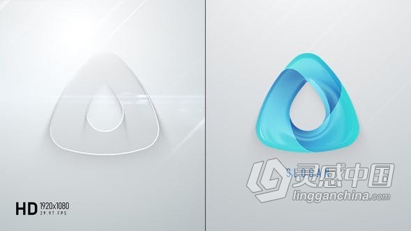 清晰简约线条描边LOGO轮廓带水波纹动画标志AE模版 Clean Logo Reveal  灵感中国社区 www.lingganchina.com