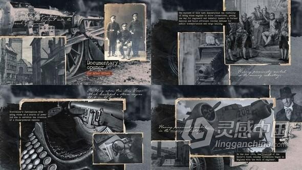 复古纪录片开场视频AE模版 Vintage Documentary Opener Video Template  灵感中国网 www.lingganchina.com