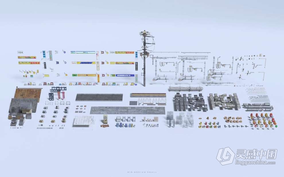东京城市街头人群建筑相关大型3D模型合集  灵感中国网 www.lingganchina.com