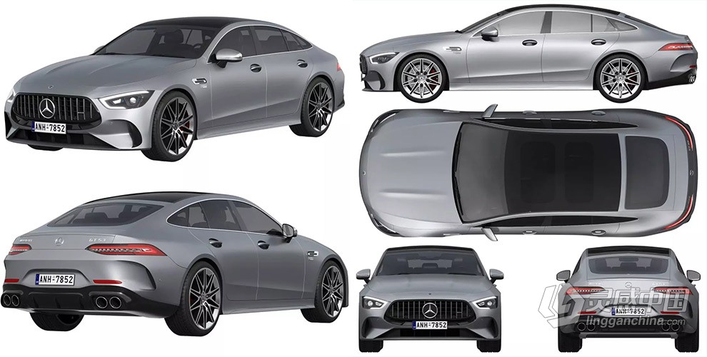 奔驰AMG GT53 4-Door 2023款轿跑汽车3D模型  灵感中国网 www.lingganchina.com