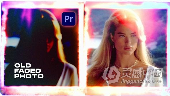褪色的旧照片过渡复古漏光效果转场PR模板 Old Faded Photo Transitions  灵感中国网 www.lingganchina.com