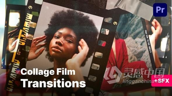 10种无缝拼贴过渡漏光和正宗的复古宝丽来胶片效果PR模板 Film Collage Transitions  灵感中国网 www.lingganchina.com
