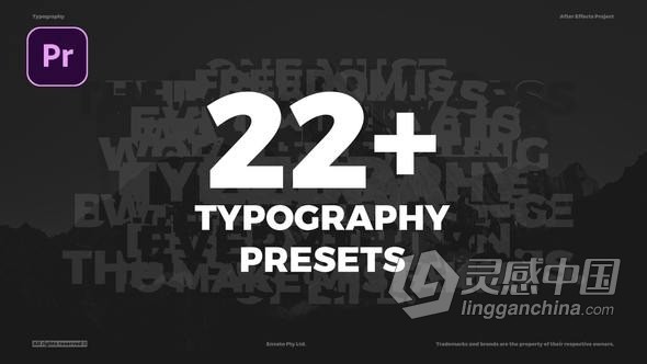 22+简单标题版式预设社交媒体公司视频字幕文本动画PR模板 Typography Presets - Animated Typography  灵感中国网 www.lingganchina.com
