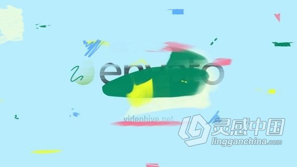 达芬奇模板-手绘画笔涂鸦元素随音乐移动消失动画演绎教育儿童标志DR模板下载 Brush Scribble Reveal Logo  灵感中国网 www.lingganchina.com