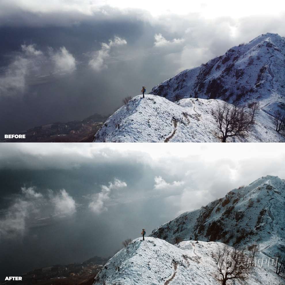 邃深蓝色橙色美学视频调色达芬奇PowerGrade 节点预设LUT预设 CineLook 4 | DaVinci Resolve PowerGrade + LU  灵感中国网 www.lingganchina.com