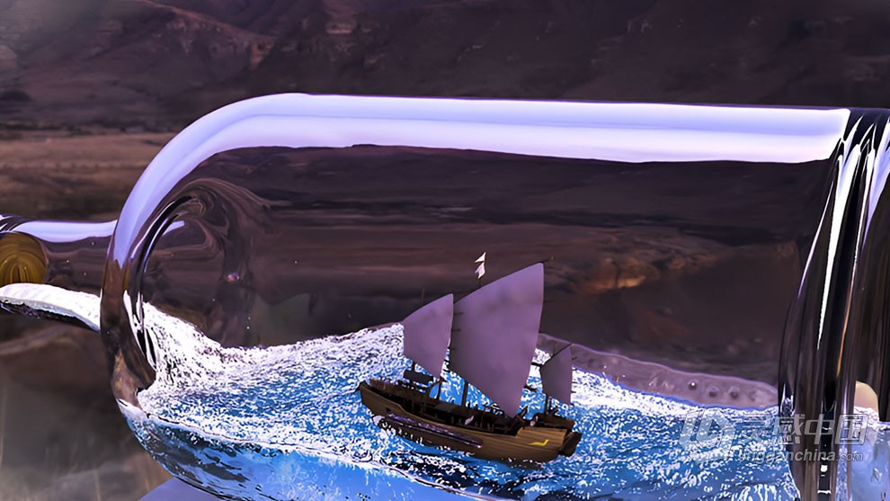 Cinema 4D瓶中浮船动画实例制作视频教程 Mastering Cinema 4D: Floating Ship in a Bottle Animation  灵感中国网 www.lingganchina.com