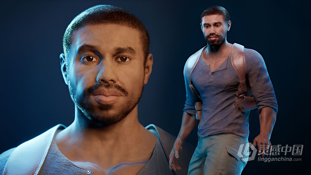 Blender与UE虚幻引擎逼真游戏人物制作流程视频教程 Blender to Unreal Engine Character Creation  灵感中国网 www.lingganchina.com