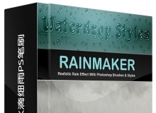 高清逼真雨滴水滴细雨PS笔刷组合包 Rainmaker - Full Pack