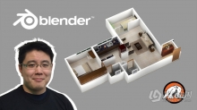 Blender3D低多边形游戏房屋资产设计视频课程