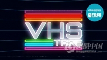 多彩翻转VHS Logo故障标志片头AE模板下载