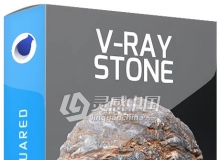 C4D FOR VRAY石头材质合集Motion Squared–V-Ray StoneTexture Pack for C4D