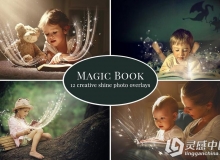 5K高清魔法光效叠加合成素材 Magic Book photo overlays