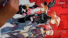绘画教程 卡通角色轮廓线条到水墨水彩上色过程传统手绘视频教程