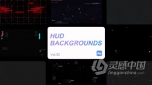 HUD形状和图案元素背景适用游戏网站海报传单AE模板下载 Cyberpunk Titles 02 for After Effects