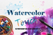 水彩Photoshop图层样式 Watercolor Photoshop Layer Styles