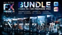 FX Presets Bundle V.12 PR模板转场标题效果VHS调色LUTs预设