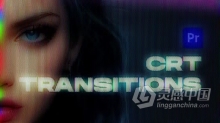 15个复古屏幕纹理失真像素CRT视频转场PR模板下载 CRT Transitions