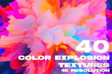 图片素材-40张炫彩颜色爆炸扩散背景纹理设计图片素材 Color Explosion Textures