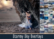 暴风雨的天空高清叠加合成素材 Stormy Sky Overlays