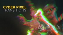 22个网络像素过渡畸变故障效果PR模板下载 Cyber Pixel Transitions