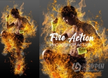 火焰火苗燃烧特效PS动作下载 Fire Effect Ps Action