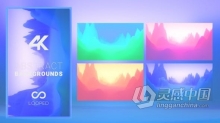 视频素材 抽象3D艺术山形背景多彩色渐变循环动画VJ素材4K视频素材下载