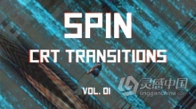 AE模板-录像带效果旋转转场过渡AE模板下载 CRT Spin Transitions Vol. 01