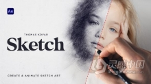 AE脚本模板 Sketch Pro v1.0 AE脚本模板创建素描草图动画效果视频AE脚本