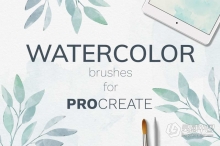 【Procreate笔刷】21款淡雅水彩纹理笔刷Ipad笔刷Procreate笔刷套装 带纹理纸张 Procreate watercolor brushes