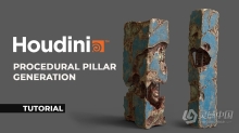 Houdini残垣断壁建筑程序化制作视频教程 Houdini Tutorial Procedural Pillar Generation