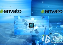 蓝色冰暴logo动画展示模版 Videohive Ice Explosion