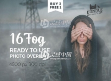 16组高清神秘的烟雾叠加合成前景素材 16 Fog Photo Overlays
