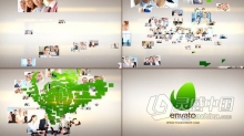 PR标志模板-时尚优雅明亮柔和镜头光晕多图像公司员工照片汇聚成徽标Logo动画 Simple Elegant Logo V2 - Premiere Pro
