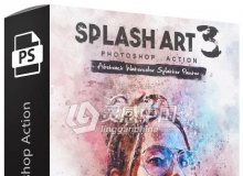 水彩泼溅艺术广告海报动作 Splash Art 3 Photoshop Action 附视频教程