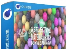 38款C4D反光材质球合集（c4d/vray）Cinema4D Reflective Materials Pack C4D材质