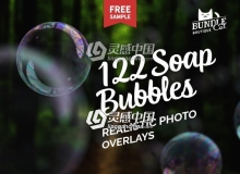 122张梦幻肥皂泡泡气泡水泡后期叠加合成素材 附动作122 Soap Bubbles Photo Overlays