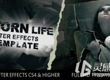 撕裂生命展示动画AE模板 Videohive Torn Life