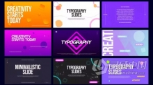 AE模板-Typography Slides 9组创意排版介绍幻灯片视频AE模板下载