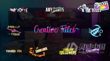 FCPX插件 创意卡通烟雾能量图形动画文字标题视频字幕10种
