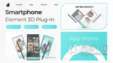 3D应用程序视频广告制作产品信息介绍APP推广AE模板下载 3D App Promo Professional Element 3D