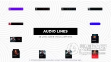 4K分辨率20种音频可视化播放器AE模板下载 Line Audio Visualizations