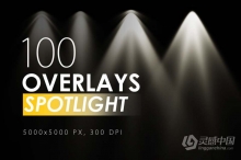 100种舞台聚光灯追光灯射灯灯光光线照片合成素材 100 Spotlight Overlays