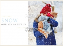 50组冬季雪花高清叠加合成素材 50 Snow Photo Overlays