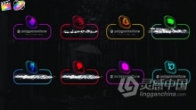 FCPX插件 霓虹灯发光社交媒体抖音3D图标故障视频字幕