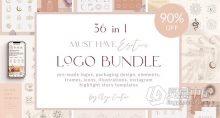 1700 多个设计师专业图形元素包 Logo Bundle 36 Premium Graphics