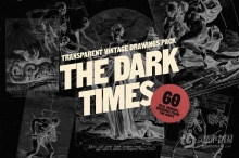 60张17世纪复古中世纪希腊神话素描绘画场景人物PNG图片素材 The Dark Times Drawings